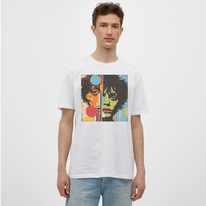 Split Faces, T-shirt herr - vit