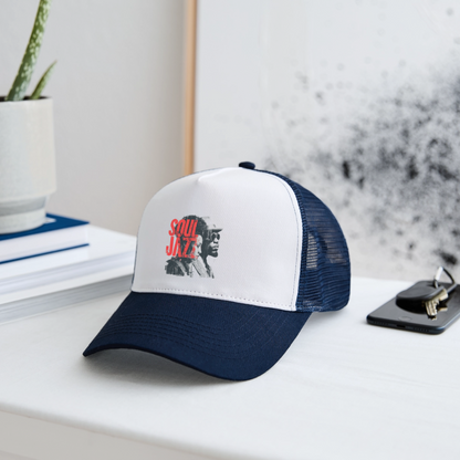 The Essence of Soul Jazz, Trucker Cap - vit/marinblå