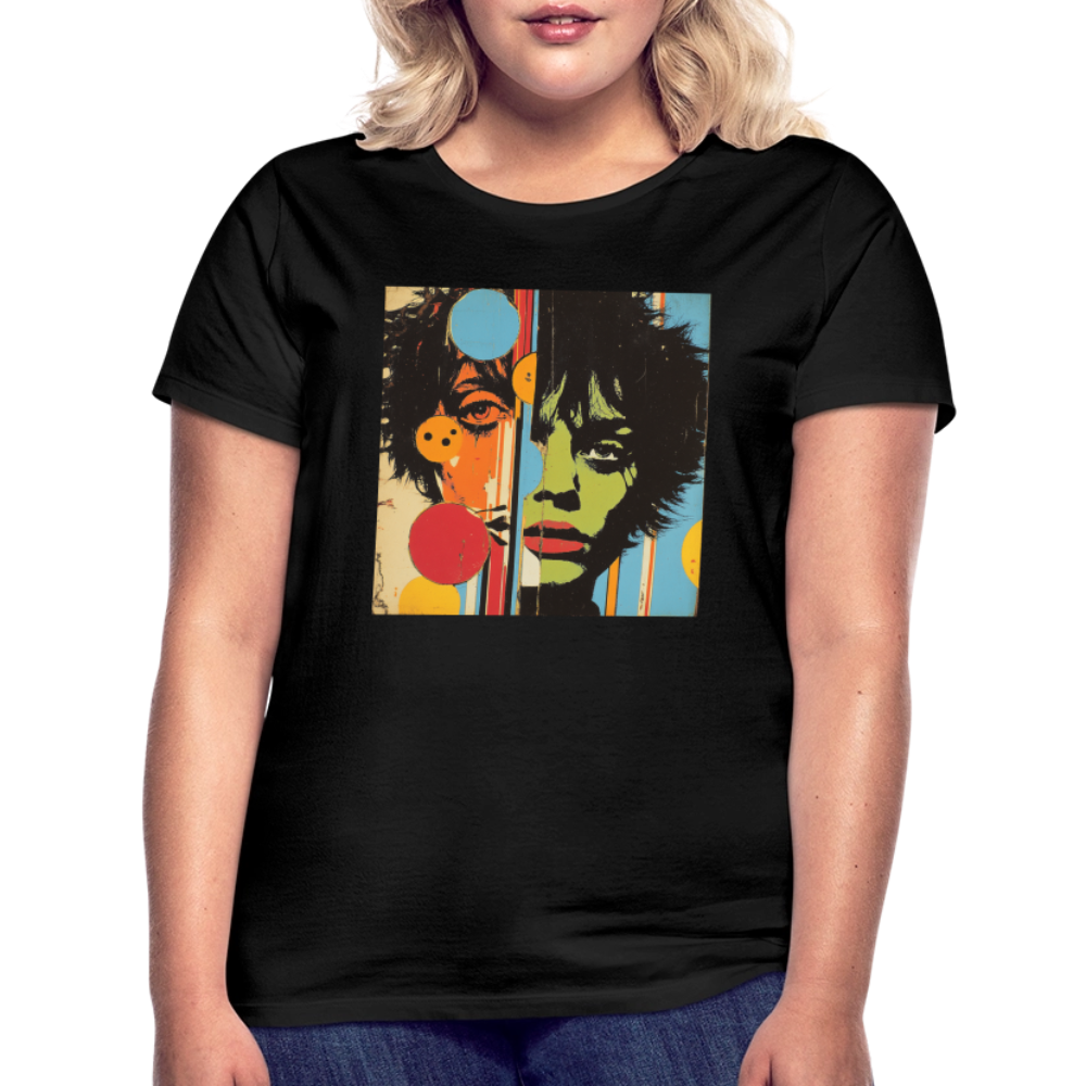 Split Faces, T-shirt dam - svart