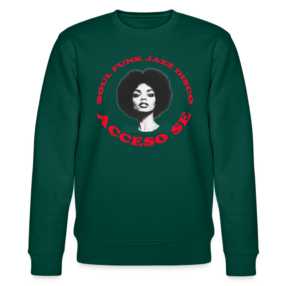 Where Music Lives – Powered by Acceso Family, Ekologisk sweatshirt CHANGER unisex från Stanley/Stella - skogsgrön