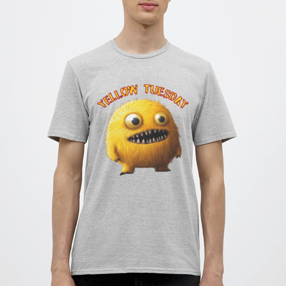 Yellow Tuesday – Funky, Not Blue, T-shirt herr - gråmelerad