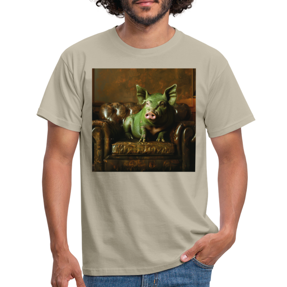 Grön Elegans, T-shirt herr - sandbeige