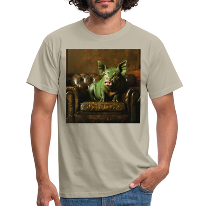 Grön Elegans, T-shirt herr - sandbeige