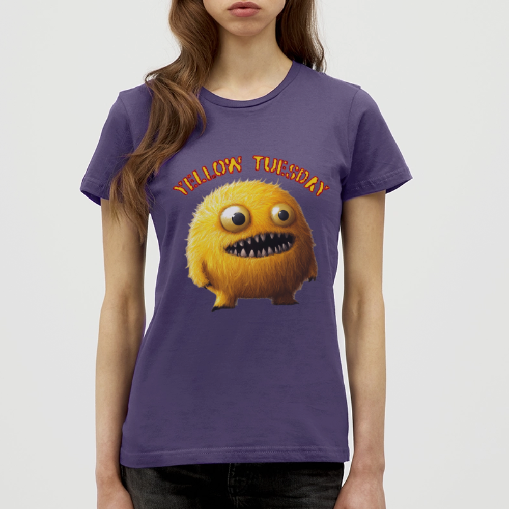 Yellow Tuesday – Funky, Not Blue, T-shirt dam - mörklila