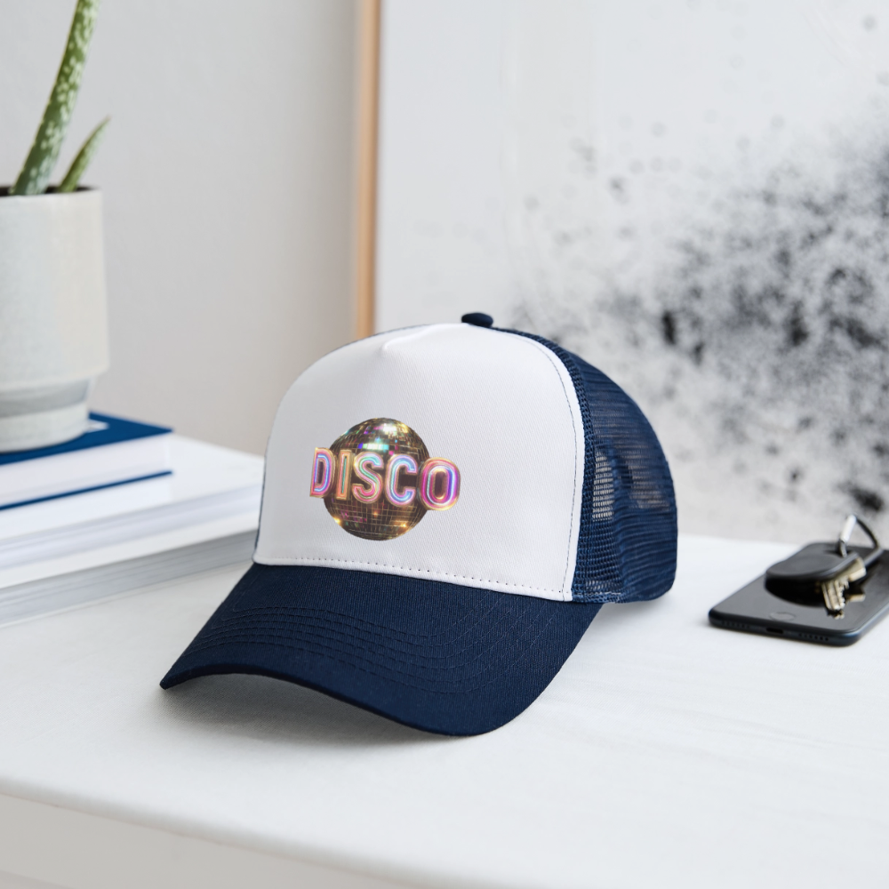 Disco Dreamscape, Trucker Cap - vit/marinblå