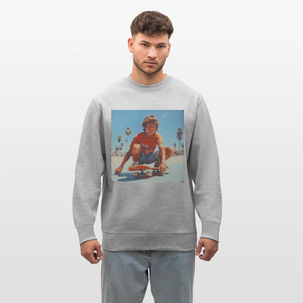 Sunset Vibes, 70s Style, Ekologisk sweatshirt CHANGER unisex från Stanley/Stella - gråmelerad