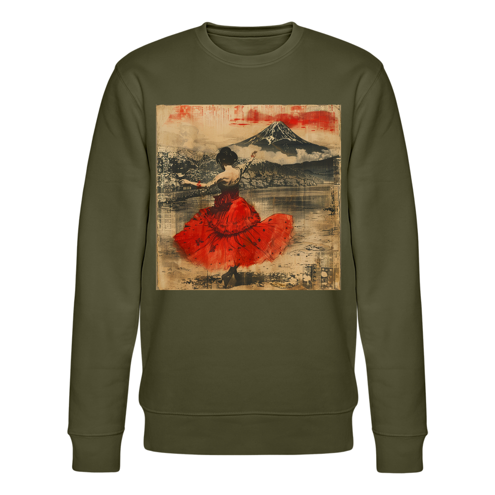 Flamenco i Solens Land, Ekologisk sweatshirt CHANGER unisex från Stanley/Stella - kaki