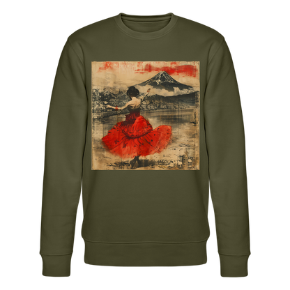 Flamenco i Solens Land, Ekologisk sweatshirt CHANGER unisex från Stanley/Stella - kaki