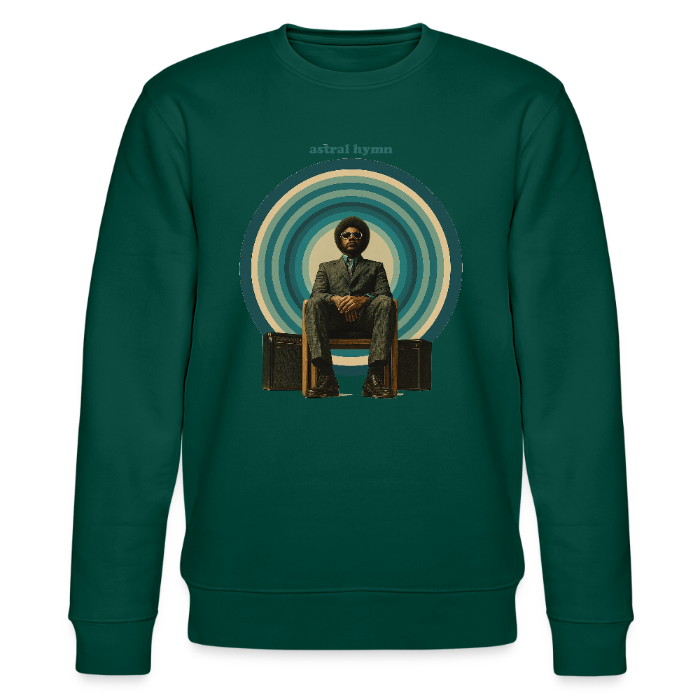 The Creator Has a Free Jazz Plan, Ekologisk sweatshirt CHANGER unisex från Stanley/Stella - skogsgrön