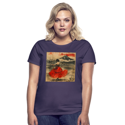 Flamenco i Solens Land, T-shirt dam - mörklila