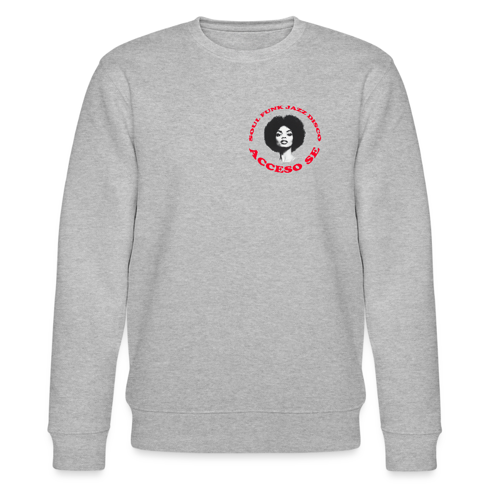 Where Music Lives – Powered by Acceso Family (small print), Ekologisk sweatshirt CHANGER unisex från Stanley/Stella - gråmelerad