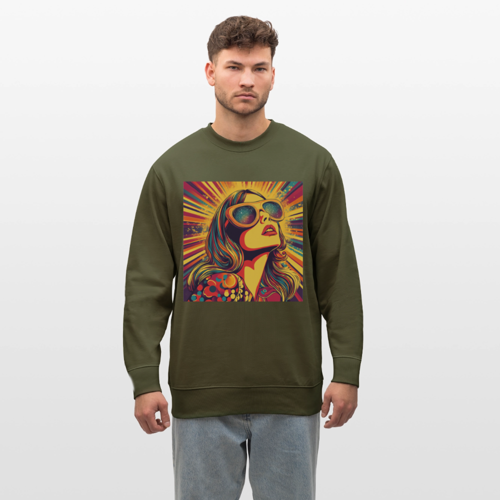 Disco Fever, Ekologisk sweatshirt CHANGER unisex från Stanley/Stella - kaki