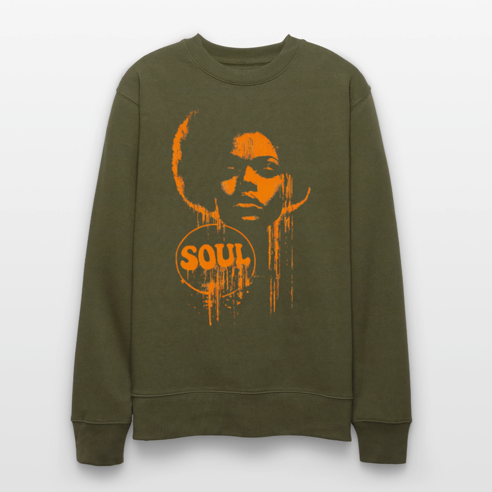 SOUL GLOW, Ekologisk sweatshirt CHANGER unisex från Stanley/Stella - kaki