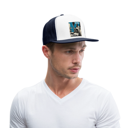 Push It Bebop, Trucker Cap - vit/marinblå