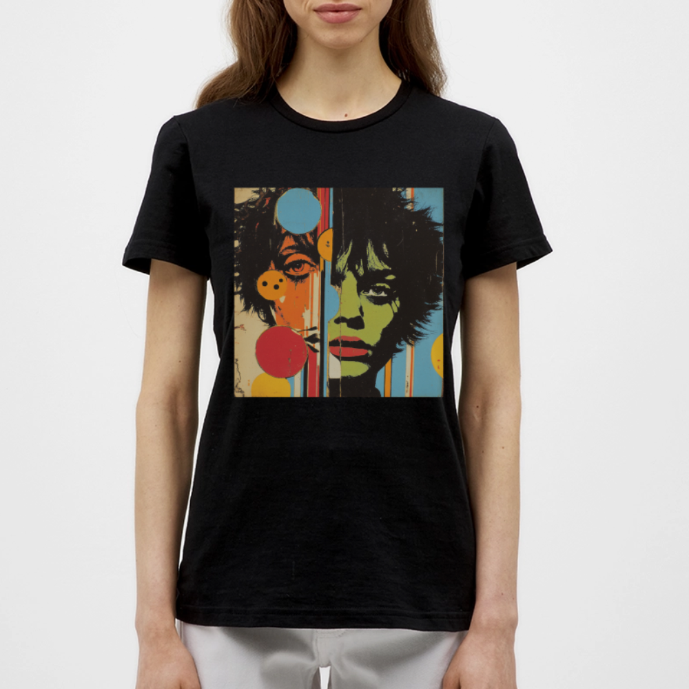 Split Faces, T-shirt dam - svart