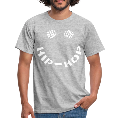 Peace, Love & Hip-Hop, T-shirt herr - gråmelerad