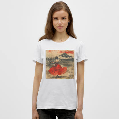 Flamenco i Solens Land, T-shirt dam - vit