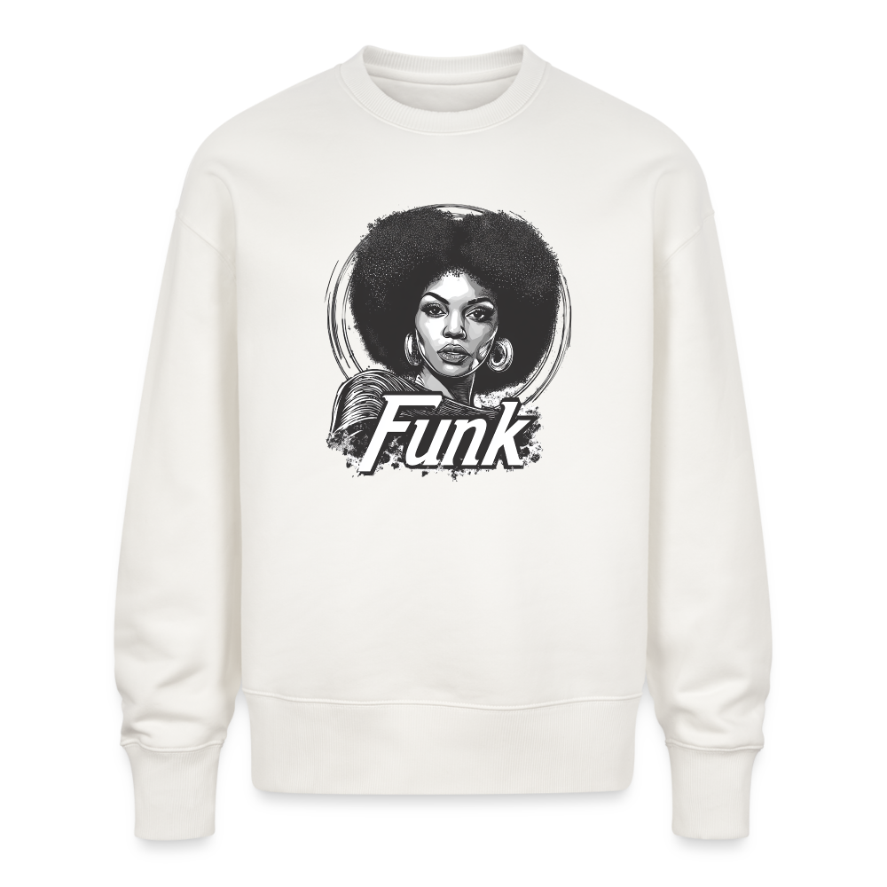 Funk Queen: Power in Motion (transparent bakgrund), Ekologisk oversizetröja RADDER unisex från Stanley/Stella - OFF WHITE