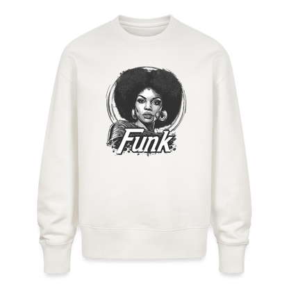 Funk Queen: Power in Motion (transparent bakgrund), Ekologisk oversizetröja RADDER unisex från Stanley/Stella - OFF WHITE