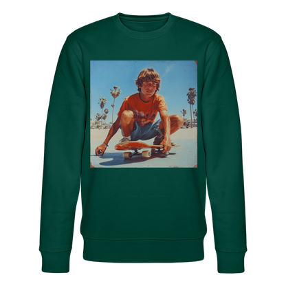 Sunset Vibes, 70s Style, Ekologisk sweatshirt CHANGER unisex från Stanley/Stella - skogsgrön