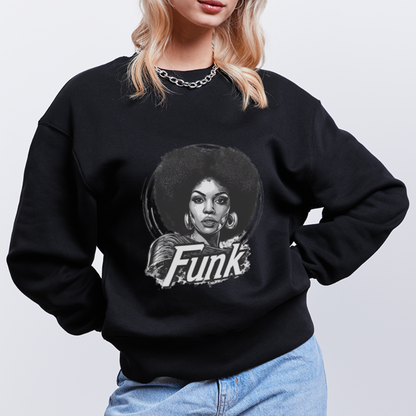Funk Queen: Power in Motion (transparent bakgrund), Ekologisk oversizetröja RADDER unisex från Stanley/Stella - svart