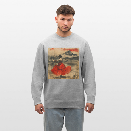 Flamenco i Solens Land, Ekologisk sweatshirt CHANGER unisex från Stanley/Stella - gråmelerad