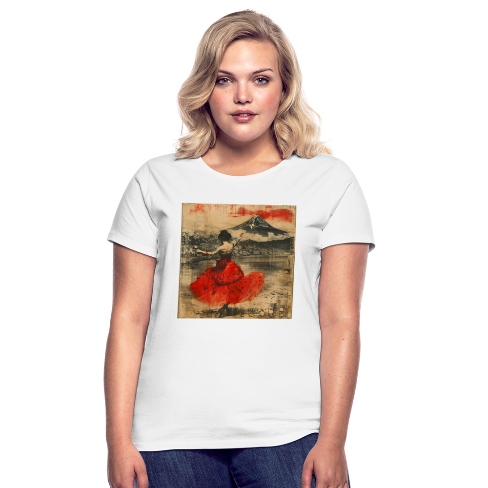 Flamenco i Solens Land, T-shirt dam - vit