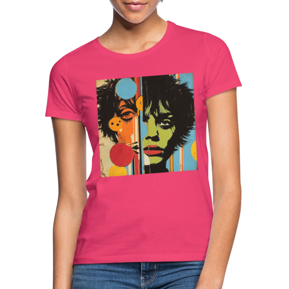 Split Faces, T-shirt dam - azalea