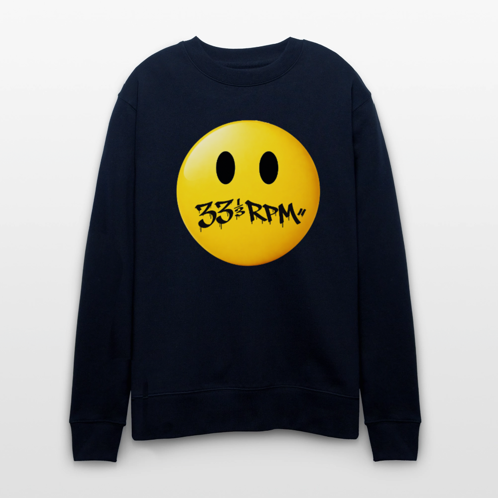 Turntable Grin, Ekologisk sweatshirt CHANGER unisex från Stanley/Stella - marinblått