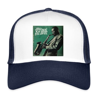 Groove in the Mind, Trucker Cap - vit/marinblå