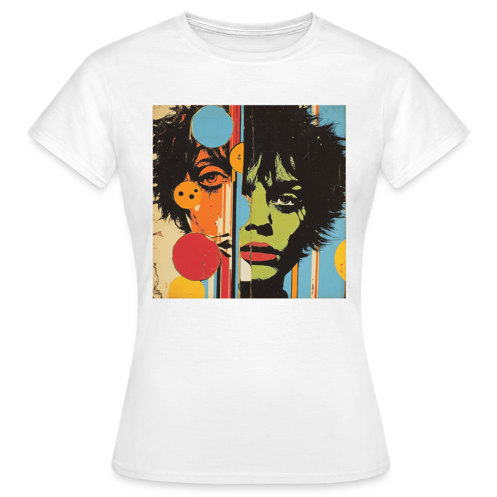 Split Faces, T-shirt dam - vit