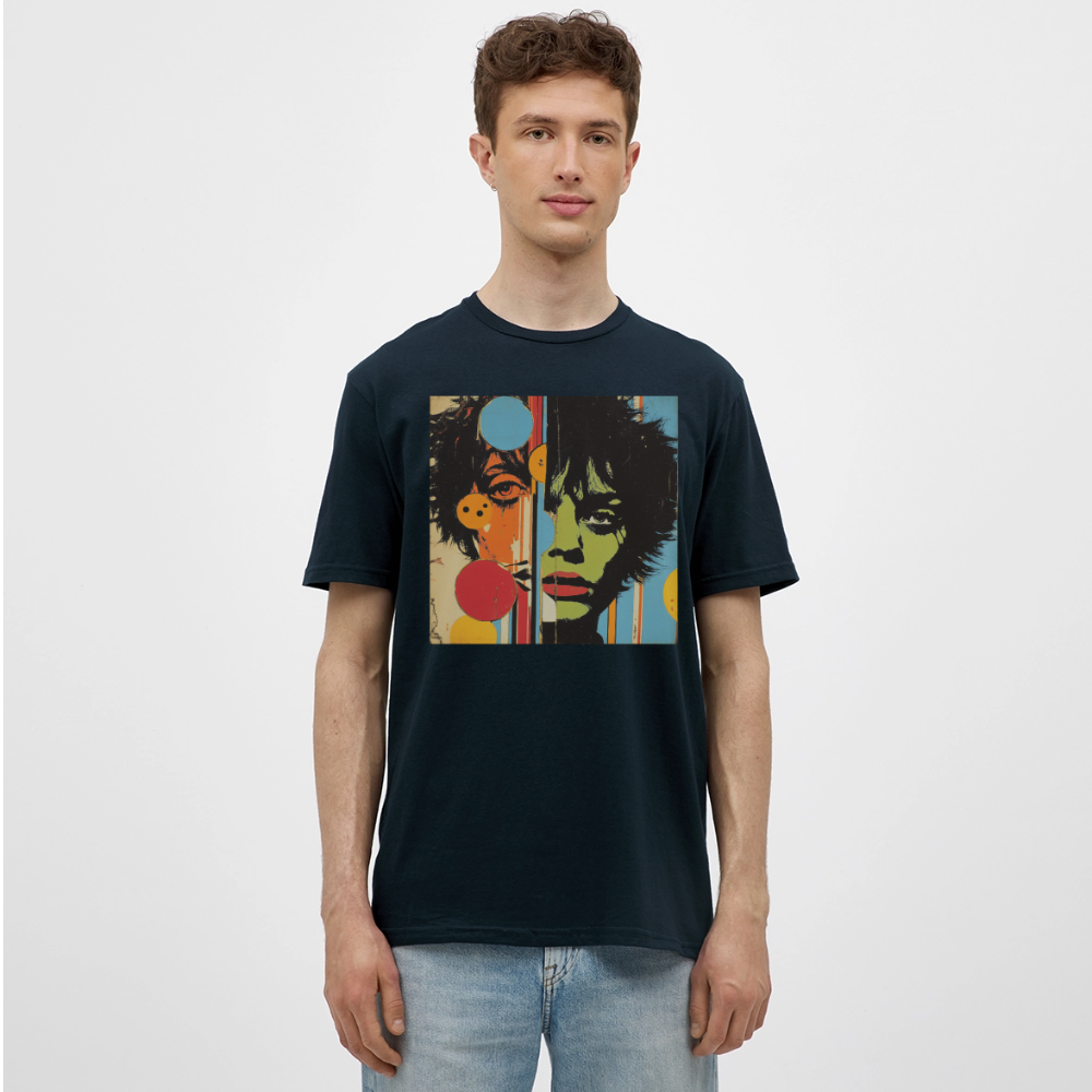 Split Faces, T-shirt herr - marinblå