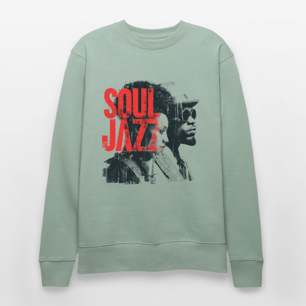 The Essence of Soul Jazz, Ekologisk sweatshirt CHANGER unisex från Stanley/Stella - ljus grågrön