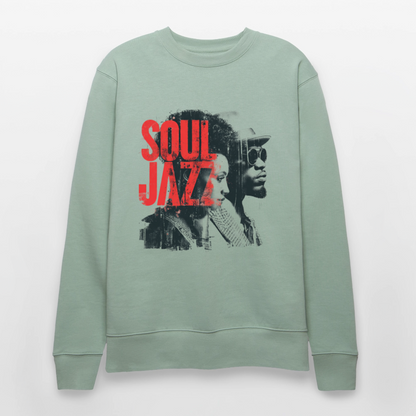 The Essence of Soul Jazz, Ekologisk sweatshirt CHANGER unisex från Stanley/Stella - ljus grågrön