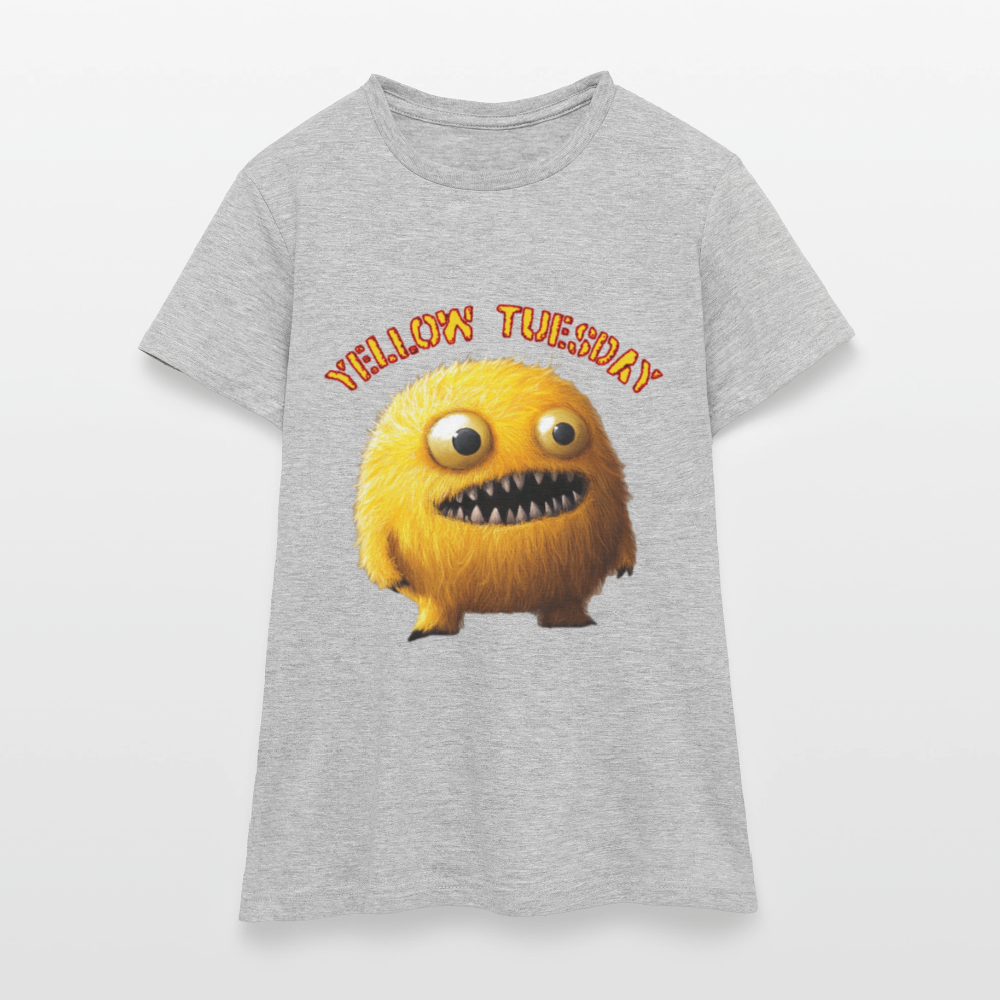 Yellow Tuesday – Funky, Not Blue, T-shirt dam - gråmelerad