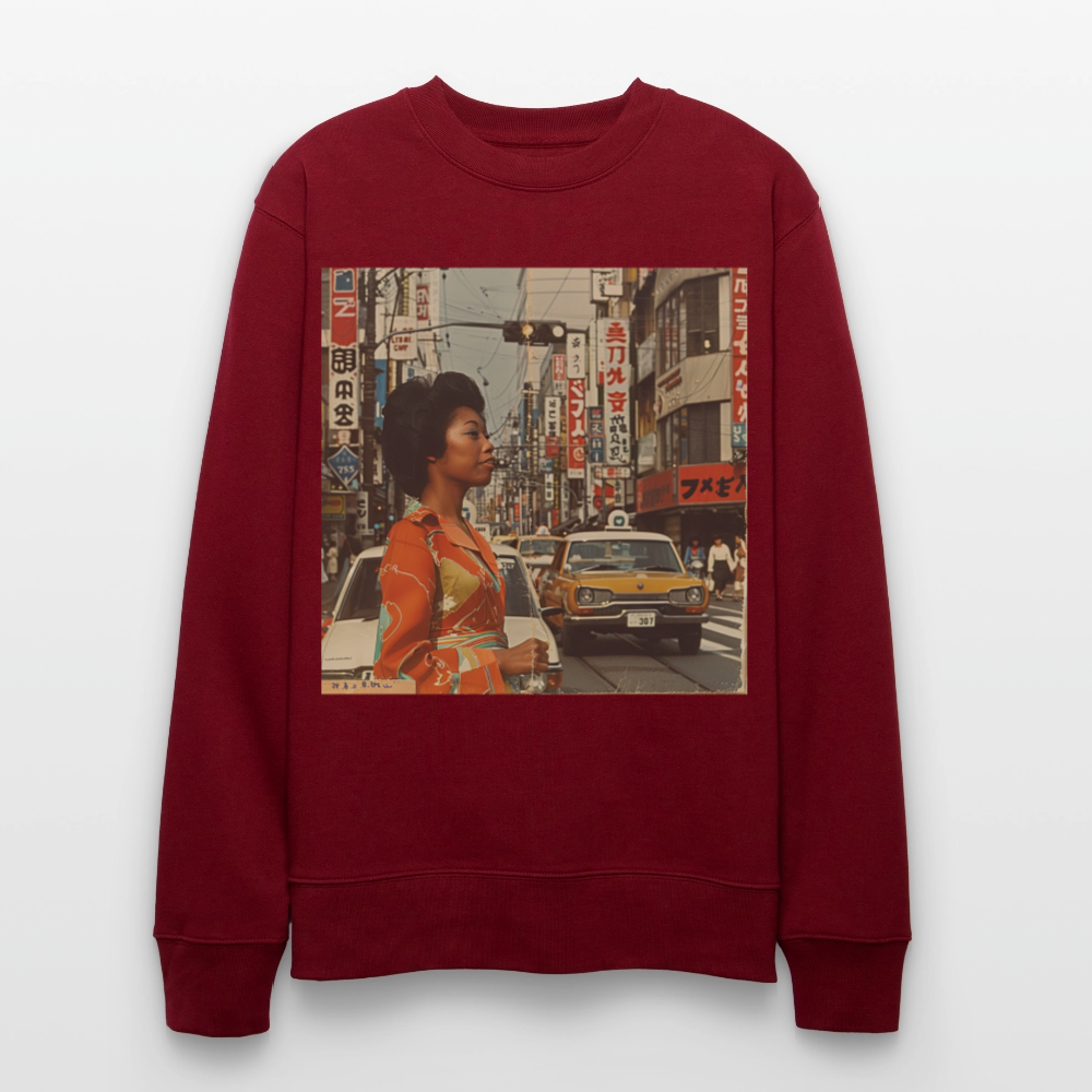 Yumi Sakamoto, Ekologisk sweatshirt CHANGER unisex från Stanley/Stella - vinröd