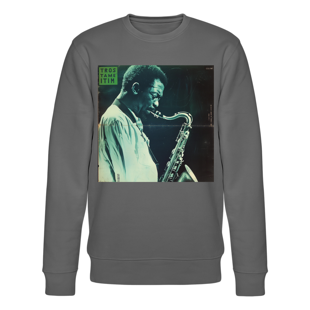 Gåtfull figur i jazzens underground, Ekologisk sweatshirt CHANGER unisex från Stanley/Stella - kolgrå
