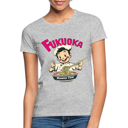 Fukuoka Ramen Club, T-shirt dam - gråmelerad