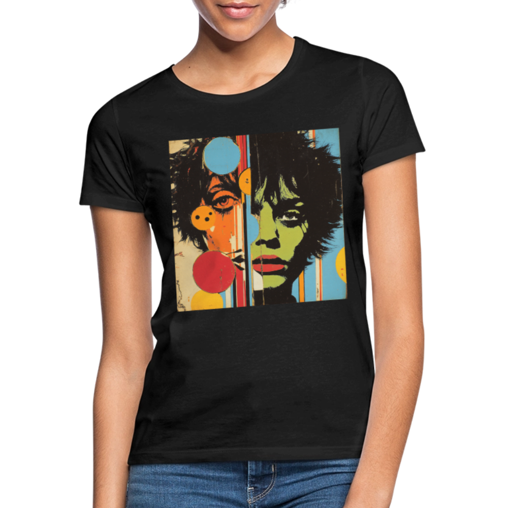 Split Faces, T-shirt dam - svart