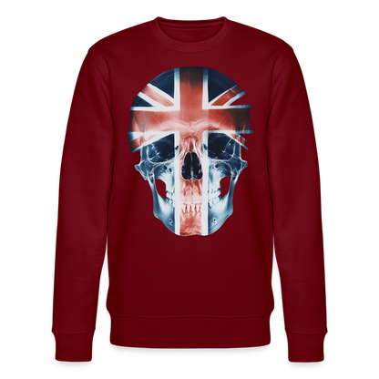 God Save the Skull, Ekologisk sweatshirt CHANGER unisex från Stanley/Stella - vinröd