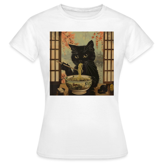 Ramenkatt, T-shirt dam - vit