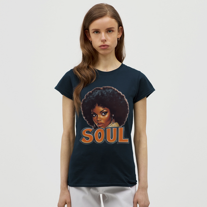 Soulful Vibes, T-shirt dam - marinblå