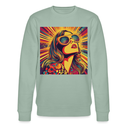 Disco Fever, Ekologisk sweatshirt CHANGER unisex från Stanley/Stella - ljus grågrön