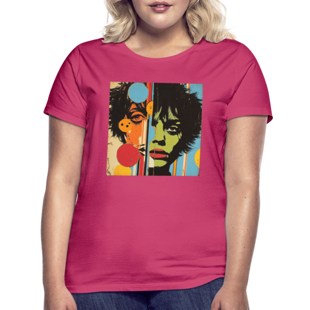 Split Faces, T-shirt dam - azalea