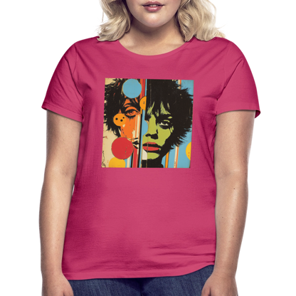 Split Faces, T-shirt dam - azalea