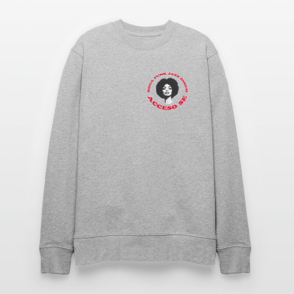 Where Music Lives – Powered by Acceso Family (small print), Ekologisk sweatshirt CHANGER unisex från Stanley/Stella - gråmelerad
