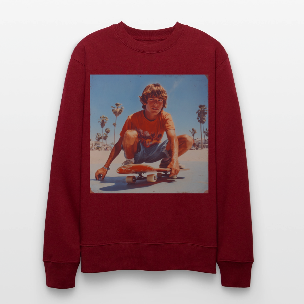 Sunset Vibes, 70s Style, Ekologisk sweatshirt CHANGER unisex från Stanley/Stella - vinröd