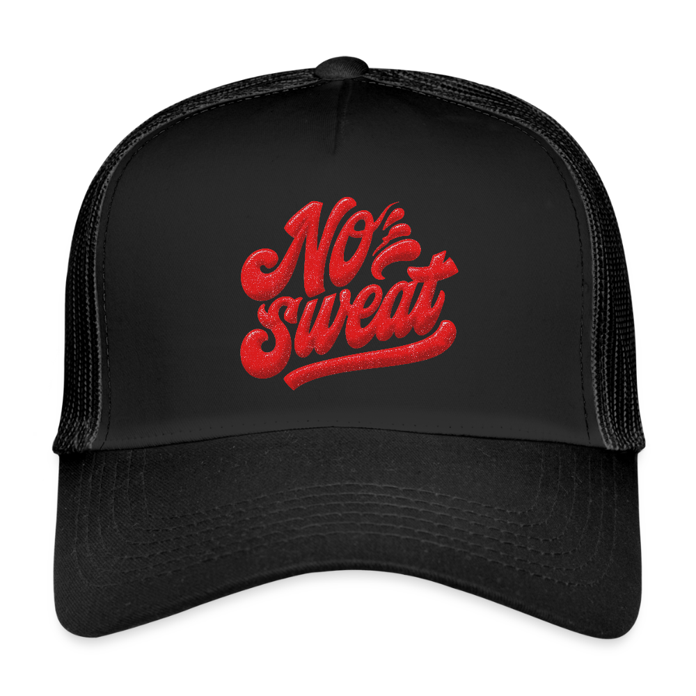 No Sweat, Trucker Cap - svart/svart