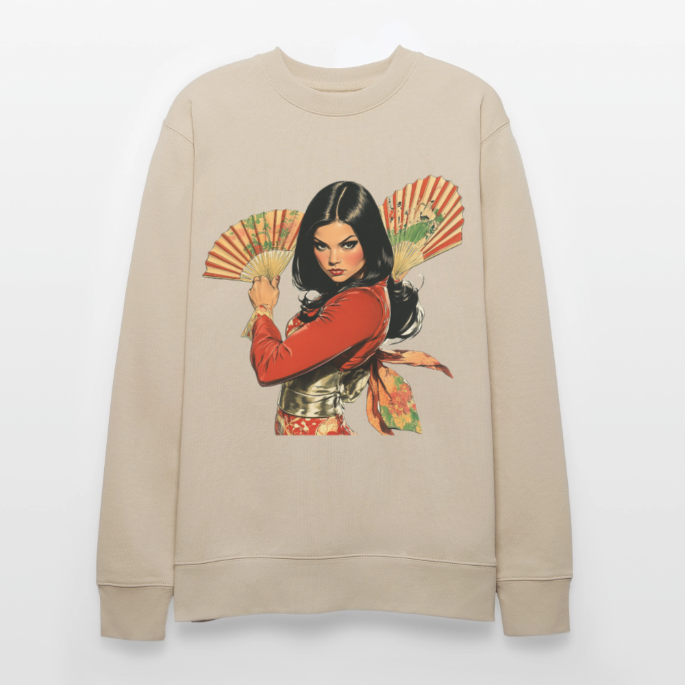 Dansen med Solfjädrar: Vindens krigare, Ekologisk sweatshirt CHANGER unisex från Stanley/Stella - beige