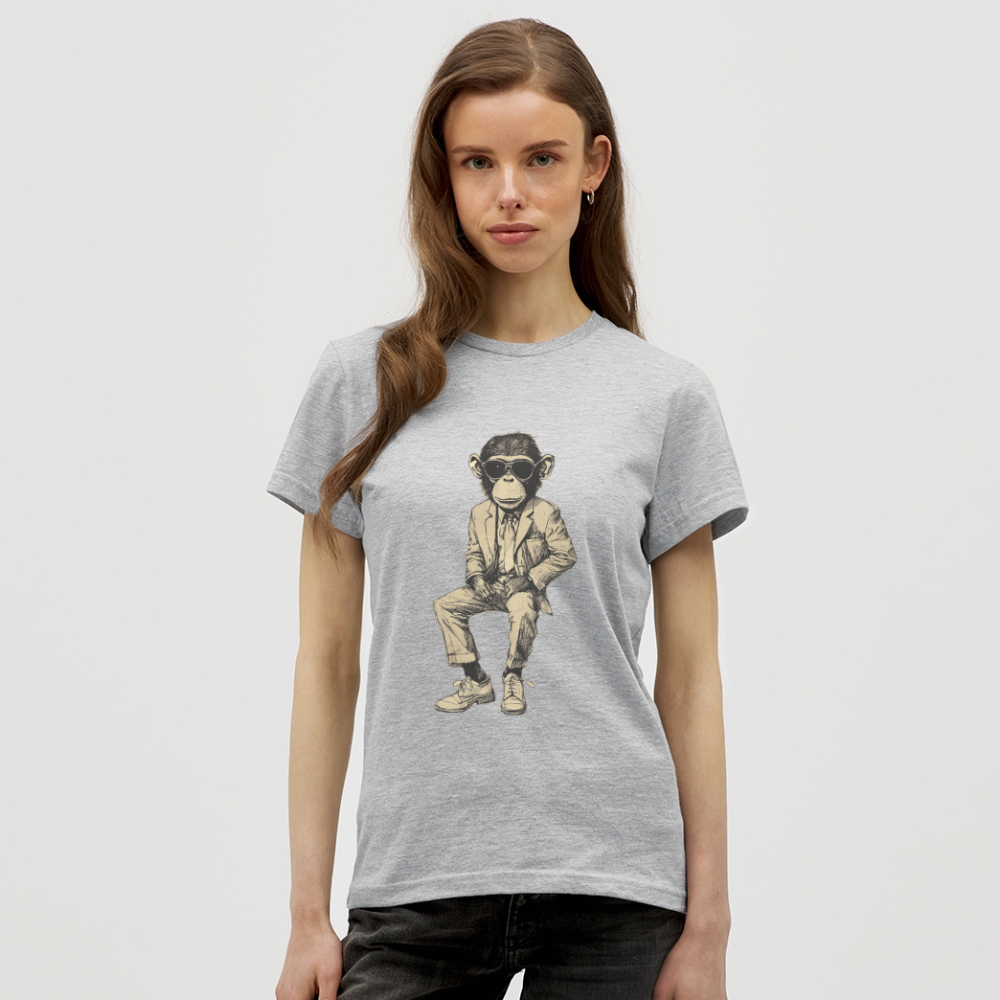 Mod Monkey, T-shirt dam - gråmelerad